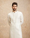 Embellished Warm White Kurta Pajama